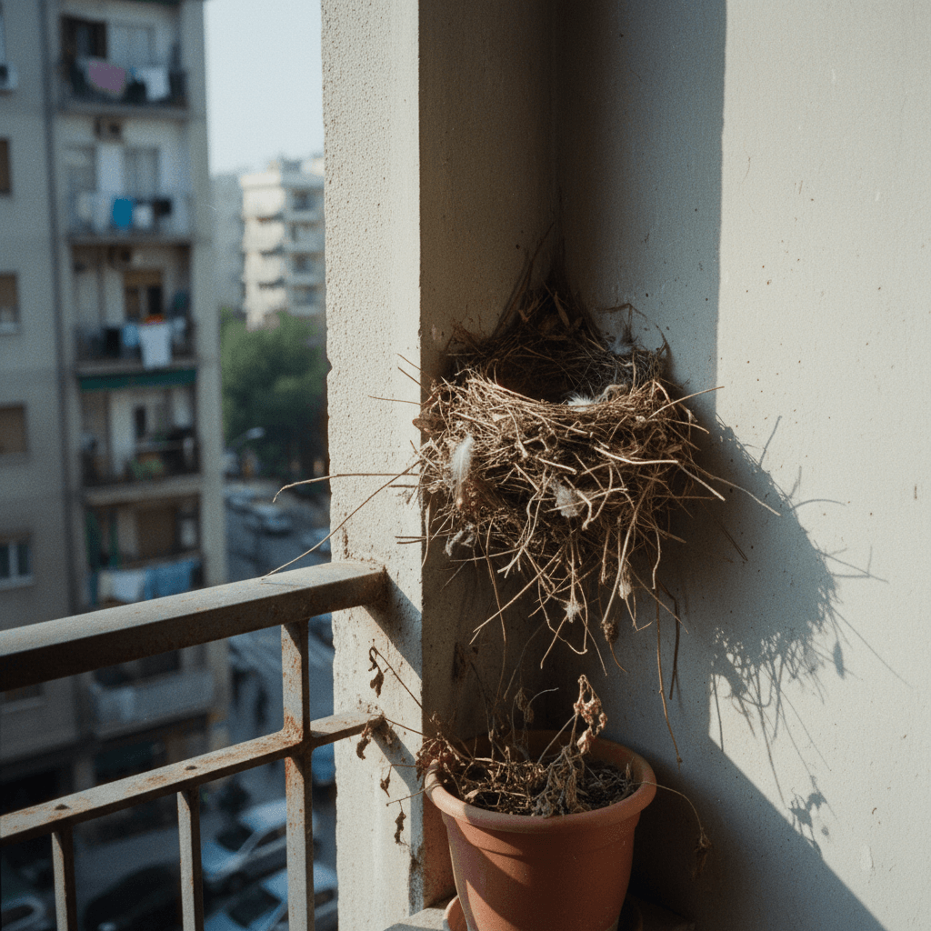 Vogelnest auf Balkon als Ursache für Flöhe