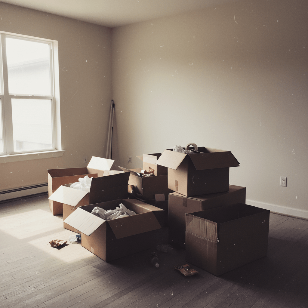 Umzugskartons in leerer Wohnung